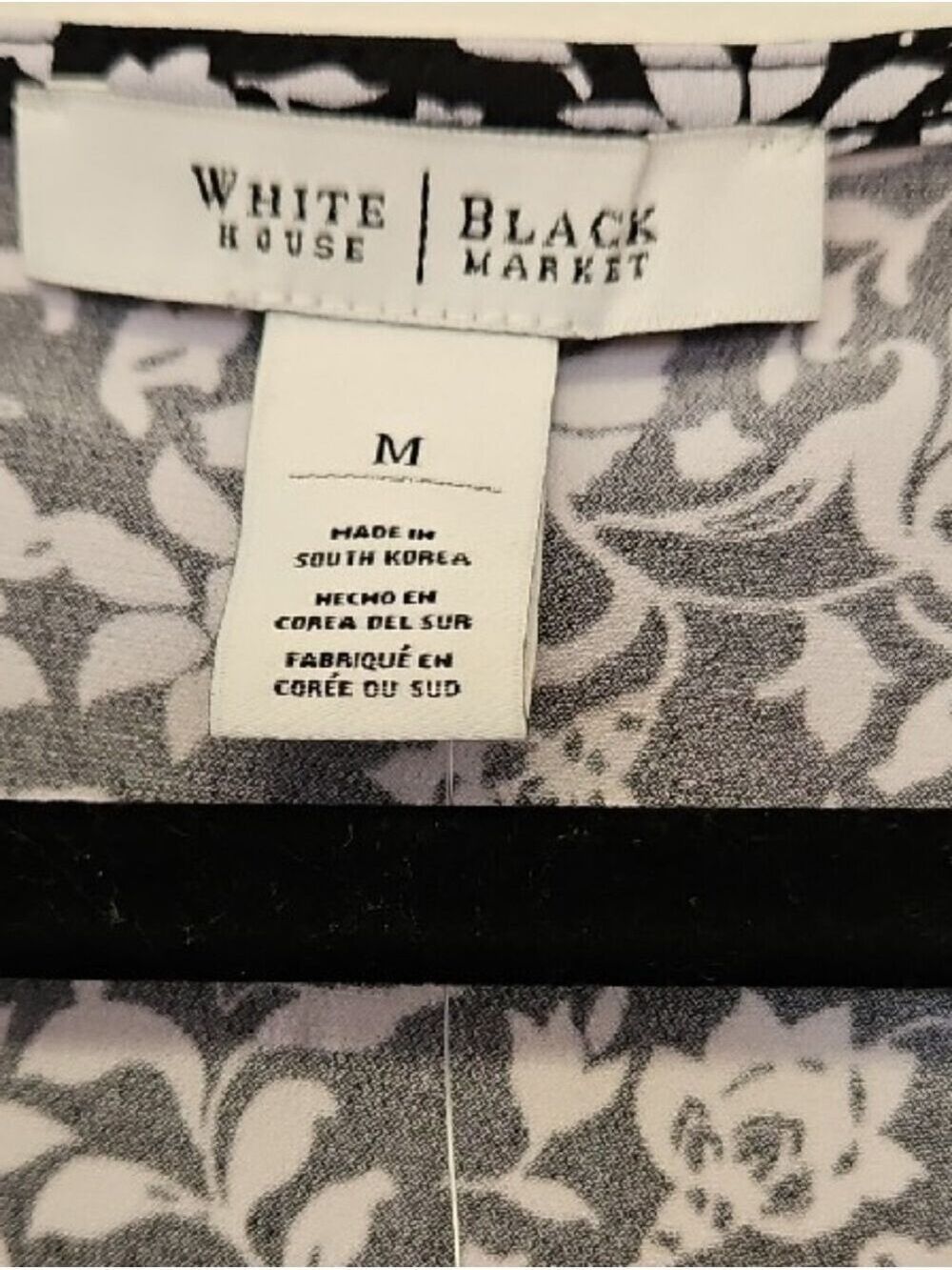 WHBM Black and White Floral Border Tank Top Med - Picture 2 of 8